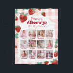 Manta Polar Berry First Birthday 12 Meses Foto del bebé<br><div class="desc">Berry First Birthday 12 meses Baby Photo Fleece Blanket</div>