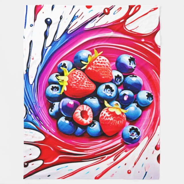 Manta Polar Berry Splash: ráfaga de color (Anverso)