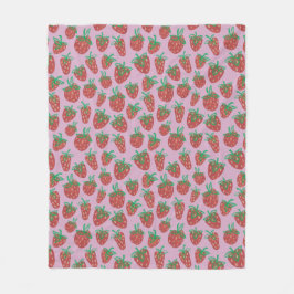Manta Polar Berry Sweet Red Strawberries Fleece Blanket
