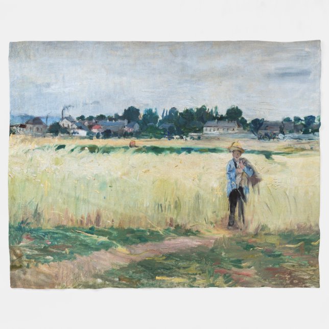 Manta Polar Berthe Morisot - En el Wheatfield en Gennevillier (Frente (Horizontal))
