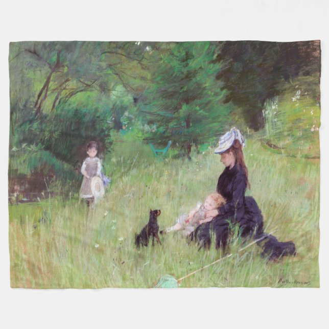 Manta Polar Berthe Morisot - En un parque (Frente (Horizontal))