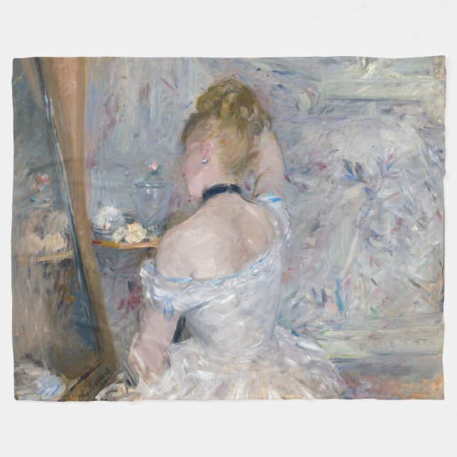 Manta Polar Berthe Morisot - Mujer en su retrete (Frente (Horizontal))