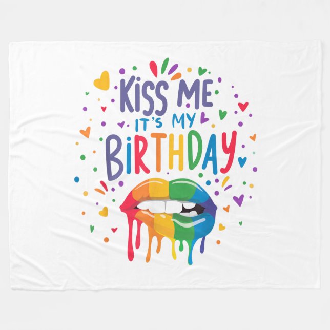 Manta Polar Bésame Es Mi Cumpleaños (Frente (Horizontal))