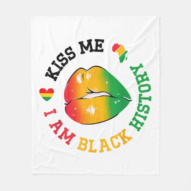 Manta Polar Bésame soy el mes de la historia negra afroamerica (Anverso)