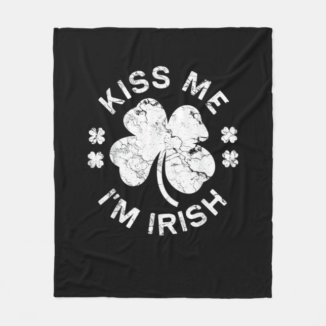 Manta Polar Bésame soy la camiseta irlandesa Saint Patrick Day (Anverso)