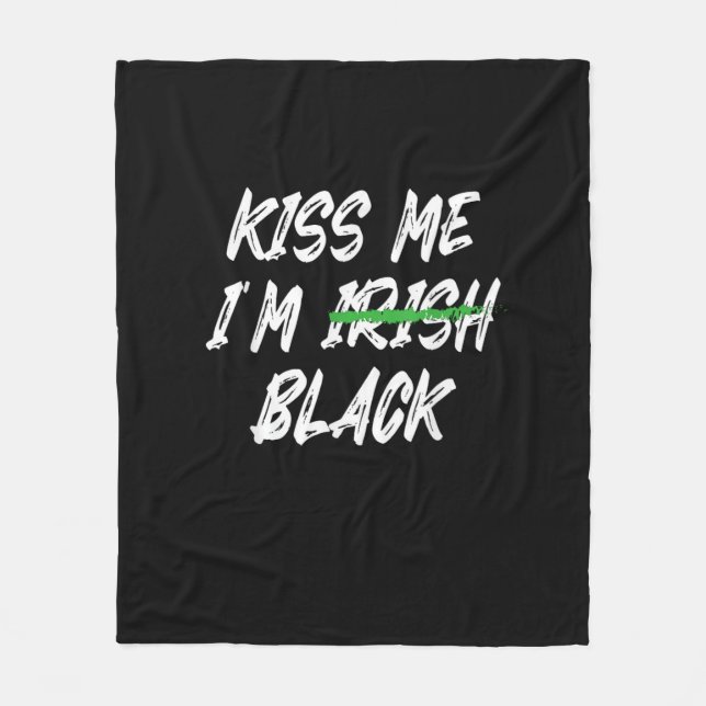 Manta Polar Bésame soy negro irlandés, día gracioso de St Patr (Anverso)