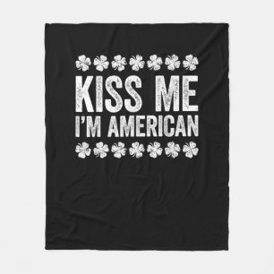 Manta Polar Bésame, soy una camiseta americana St Patrick's Da