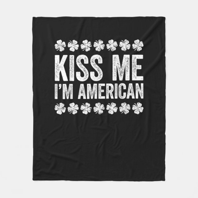 Manta Polar Bésame, soy una camiseta americana St Patrick's Da (Anverso)