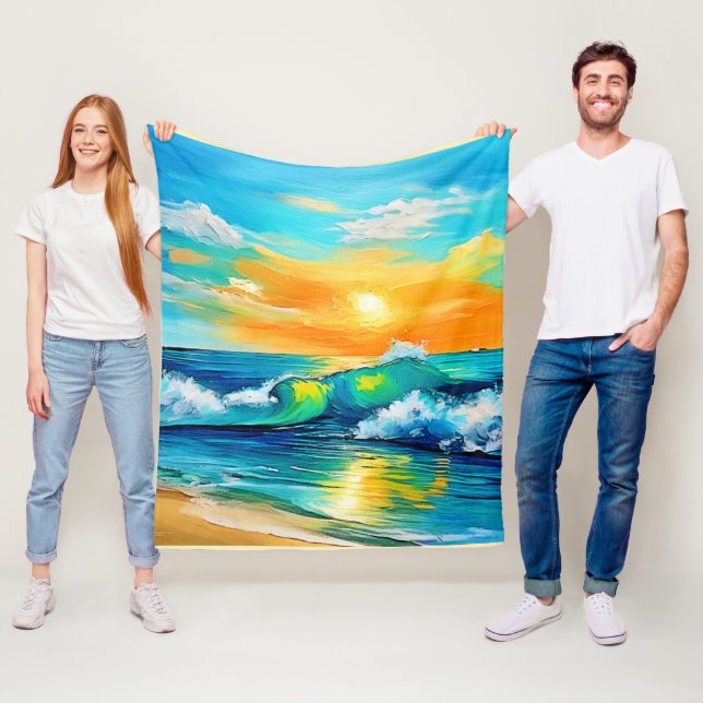 Manta Polar Beso del océano: Olas de atardecer (In situ)