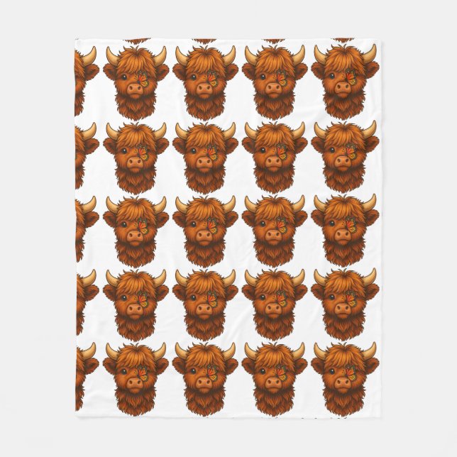 Manta Polar Besos y abrazos de moco de mariposa - media luna e (Anverso)