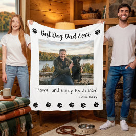Manta Polar Best Dog Dad Paws Pet White Photo
