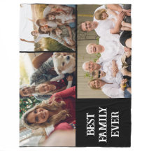 Best family ever photo collage Fleece Blanket