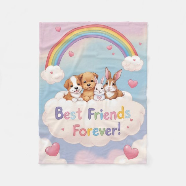 Manta Polar Best Friends Forever with Cute Cats (Anverso)
