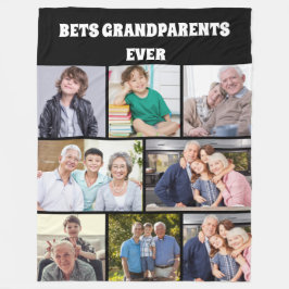 Manta Polar Best Grandparents Ever 8Photo Collage Chic Black