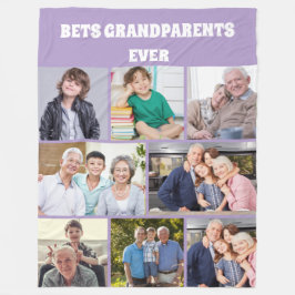 Manta Polar Best Grandparents Ever 8Photo Collage Chic purple