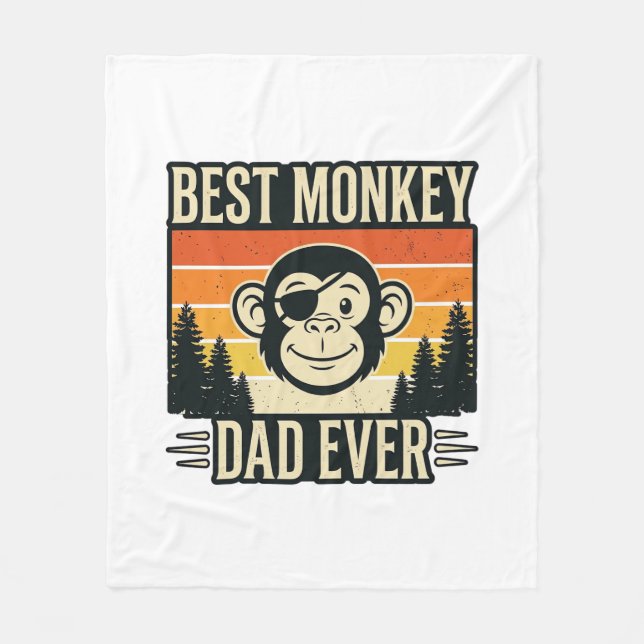 Manta Polar Best Monkey Dad Ever Vintage Monkey Father Shirt_1 (Anverso)