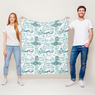 Manta Polar Bestias fantásticas Patrón azul