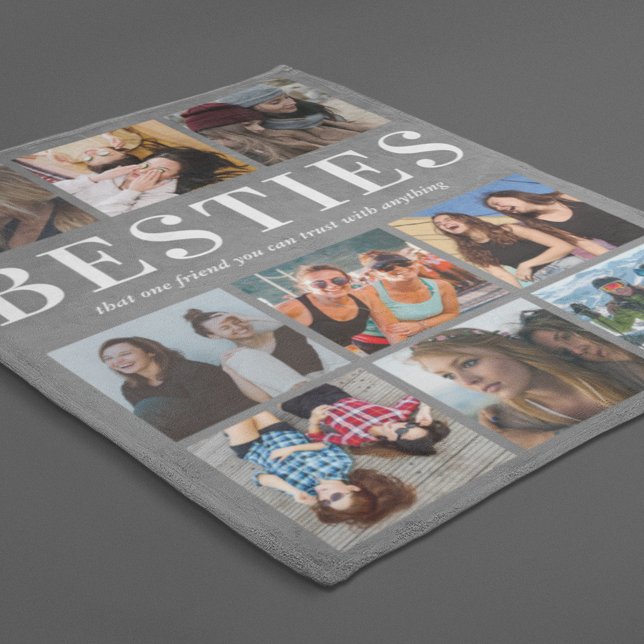 Manta Polar Besties Gift | Gris de los mejores amigos (Subido por el creador)