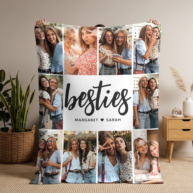 Manta Polar Besties Photo Collage Bff (Subido por el creador)