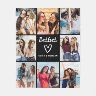 Manta Polar Besties Script Gift Para El Collage de fotos De Am