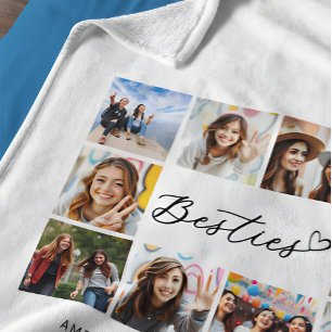 Manta Polar Besties Ten Photo collage Guión moderno BBF