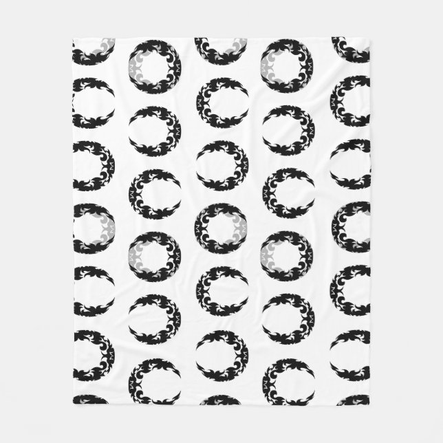 Manta Polar Bewitando la silueta de luna de negro (Anverso)