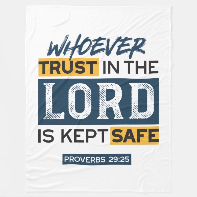 Manta Polar Bible Quote Art - Proverbs 29:25 Trust in God (Anverso)