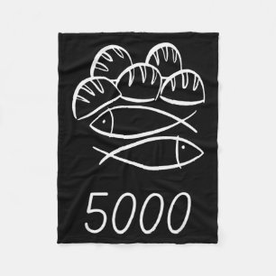 Manta Polar Biblia cristiana Jesús 2 Peces 5 Panes Alimenta 50