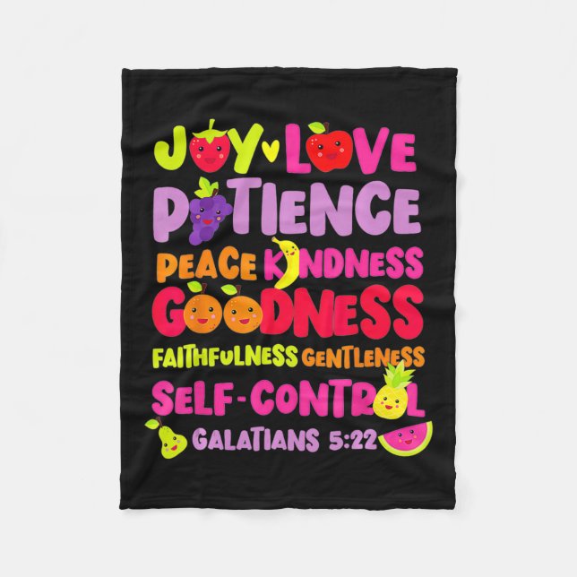 Manta Polar Biblia Cristiana Verse Fruta Del Espíritu Dios Jes (Anverso)