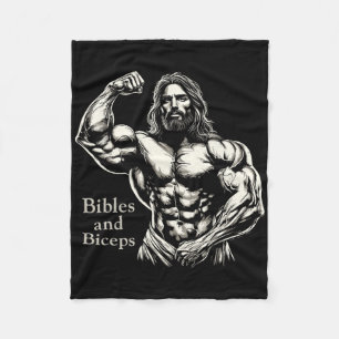 Manta Polar Biblias Y Biceps - Cómnito Gracioso Jesús Gym W