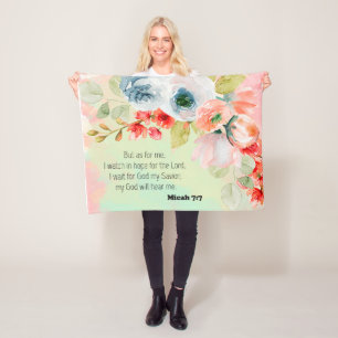 Manta Polar Bíblico verso floral Fleece Blanket