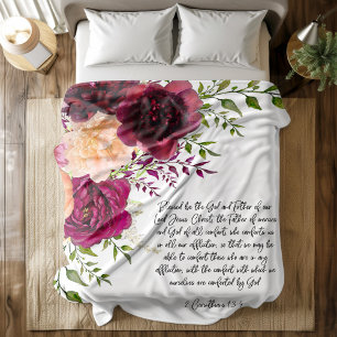 Manta Polar Bíblico verso floral Fleece Blanket