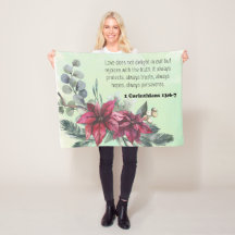 Bíblico verso floral Fleece Blanket