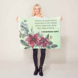 Manta Polar Bíblico verso floral Fleece Blanket