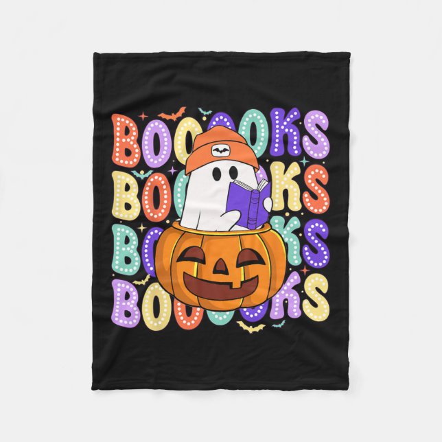 Manta Polar Bibliotecario De Halloween, Profesor Fantasma Cuto (Anverso)