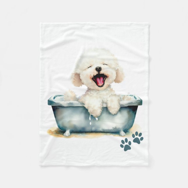 Manta Polar Bichon Frise Dog (Anverso)