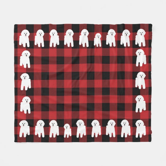 Manta Polar Bichon Frise Fleece Blanket (Frente (Horizontal))