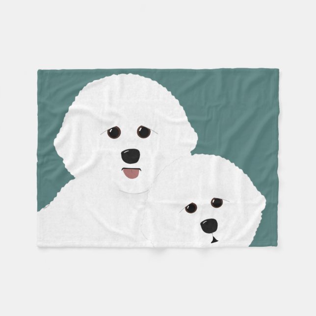 Manta Polar Bichon Frise Fleece Blanket (Frente (Horizontal))