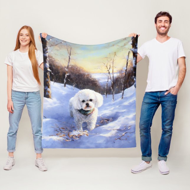 Manta Polar Bichon Frise Let It Snow Navidades (In situ)