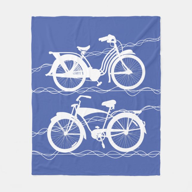 Manta Polar Bicicleta Bicicleta Blanco Fleece Blanket (Anverso)