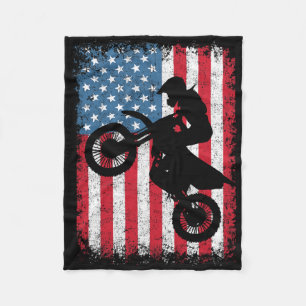 Manta Polar Bicicleta Sucia Motocross Biker Bandera Norteameri