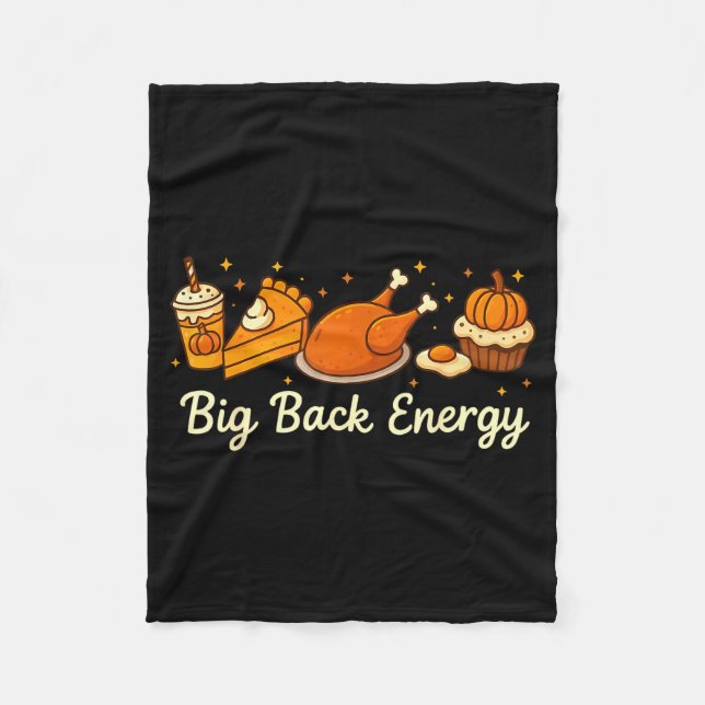 Manta Polar Big Back Energy Funny Thanksgiving Dinner Turkey L (Anverso)