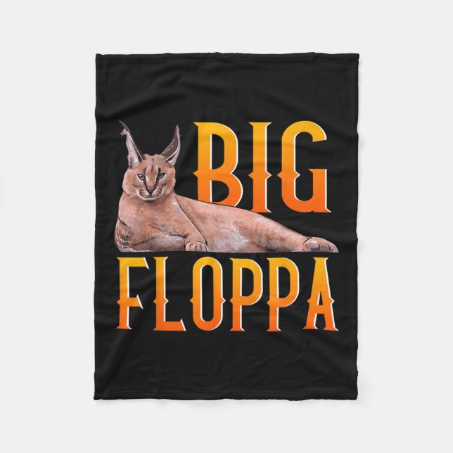 Manta Polar Big Floppa Meme lindo gato caracal (Anverso)