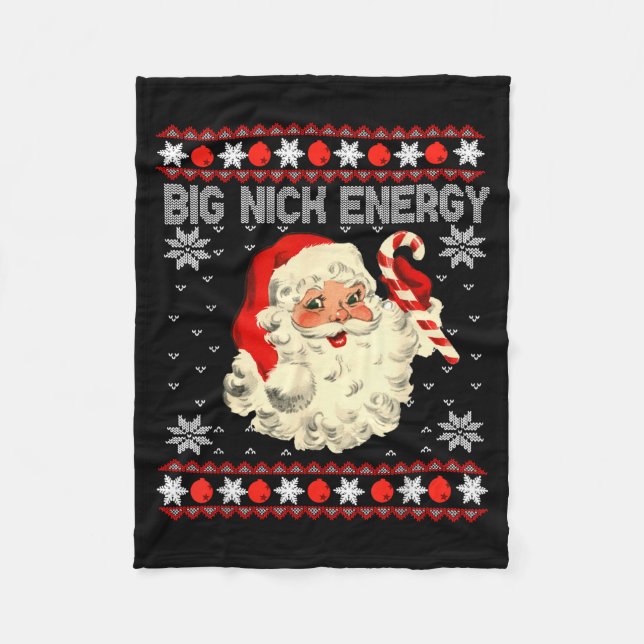 Manta Polar Big Nick Energy Funny Santa Ugly Christmas Sweater (Anverso)