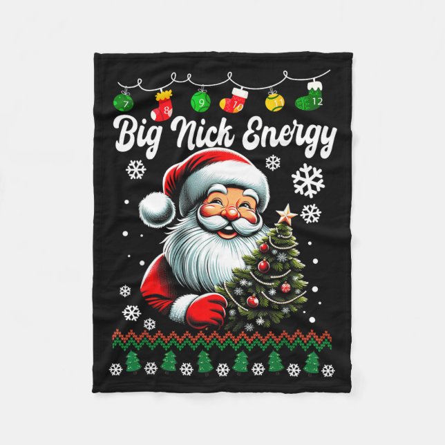 Manta Polar Big Nick Energy Santa Xmas Ugly Christmas Sweater  (Anverso)