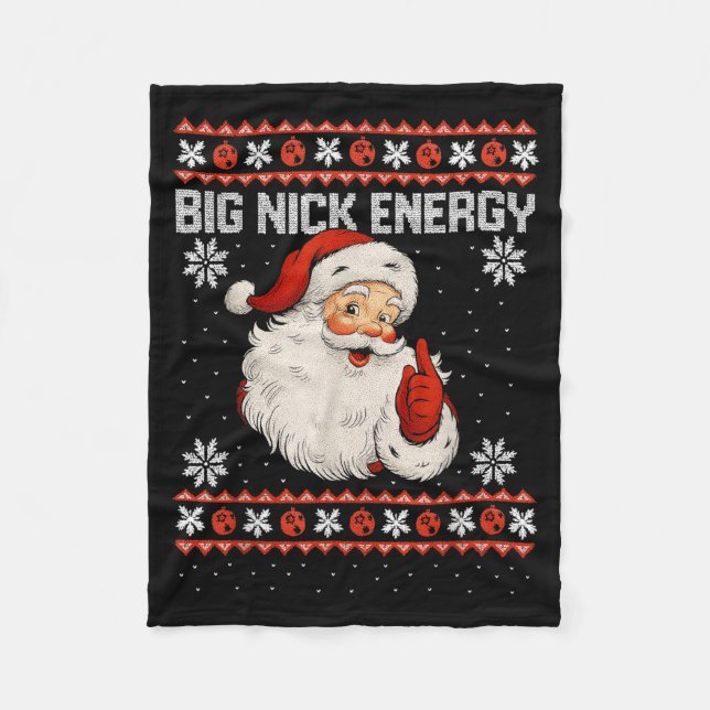Manta Polar Big Nick Energy Santa Xmas Ugly Christmas Sweater  (Anverso)