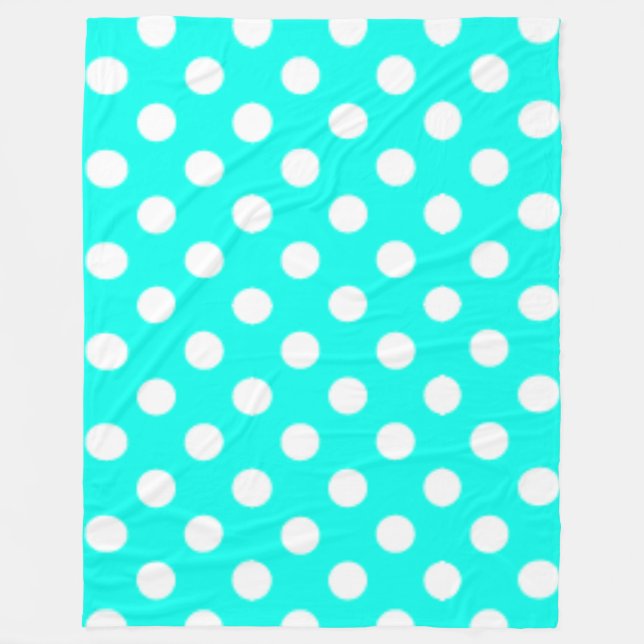 Manta Polar Big Polkadots Azul turquesa (Anverso)