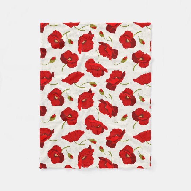Manta Polar Big Red Poppies Fleece Blanket (Anverso)