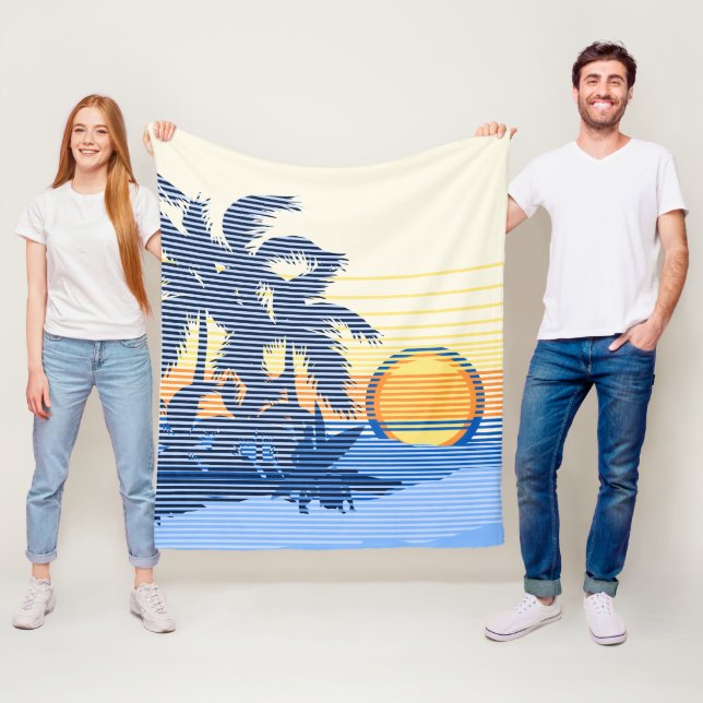 Manta Polar Big Sunset Stripe Hawaii Surfers Blue (In situ)