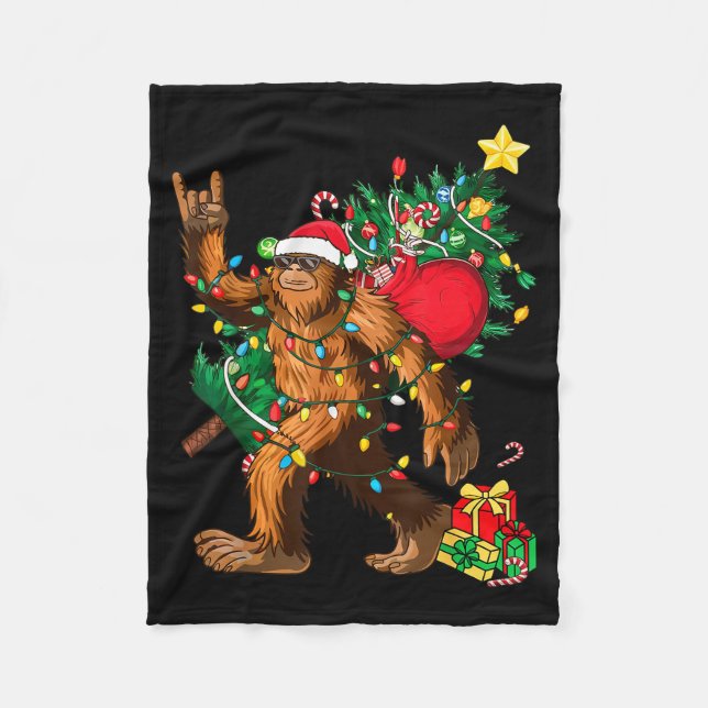Manta Polar Bigfoot Christmas Tree Lights Xmas Boys Men Sasqua (Anverso)